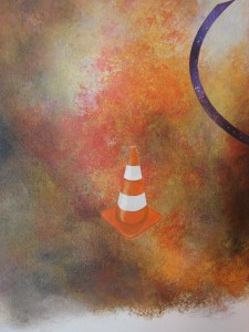 From fire (detail of cone) (2012) by Anna Sharman Acrylic on gessoed Fabriano 020