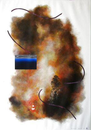 From fire (2012) by Anna Sharman Acrylic on gessoed Fabriano